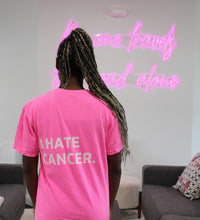 Load image into Gallery viewer, I Hate Cancer T-Shirt: Pink, Sand &amp; Black Colors!