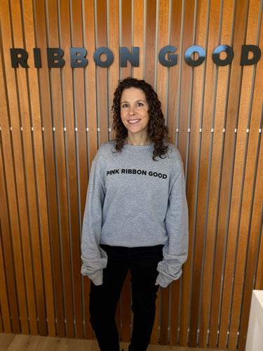 PINK RIBBON GOOD Sponge Fleece Grey Sweatshirt